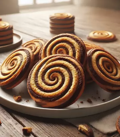 Galletas en espiral crujientes, perfectas para disfrutar en cualquier ocasi�n.