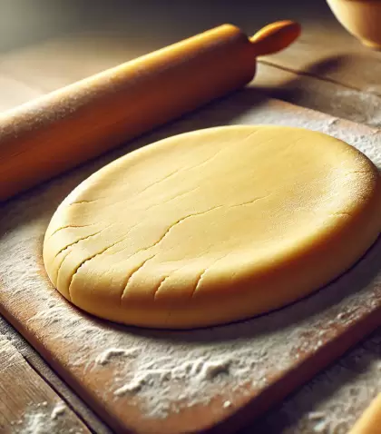 Masa quebrada dulce lista para ser utilizada en tartas y postres.