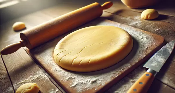 Masa quebrada dulce lista para ser utilizada en tartas y postres.