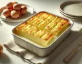 Terrina de papas cremosa hecha en casa, perfecta para una comida reconfortante.