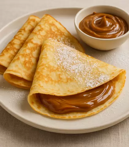 Cl�sicos panqueques con dulce de leche