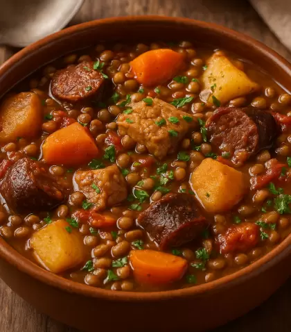 Un guiso de lentejas perfecto para el invierno
