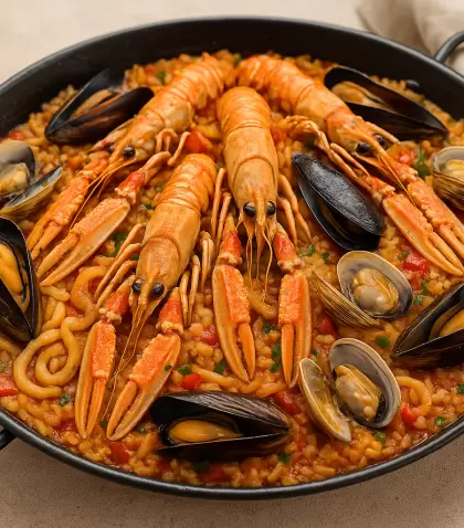 Una paella lista para disfrutar