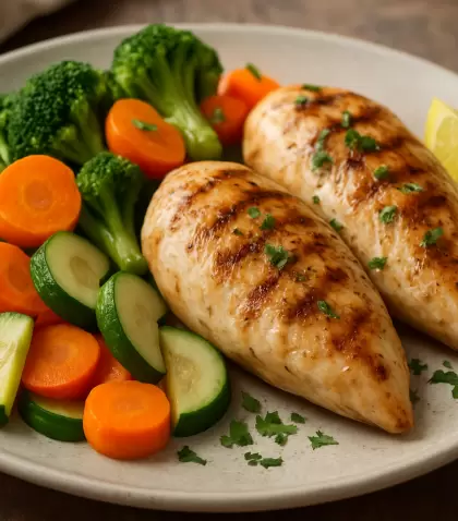 Pechugas de pollo con verduras