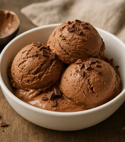 Helado de chocolate casero