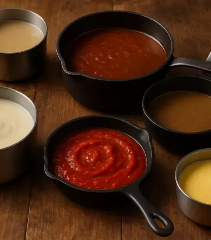 Salsas y aderezos, dos preparaciones distintas que aportan sabor y textura a los platos.