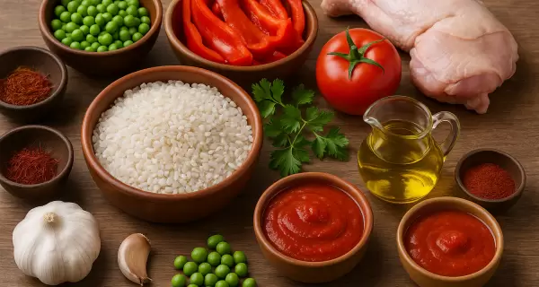 Ingredientes para una paella