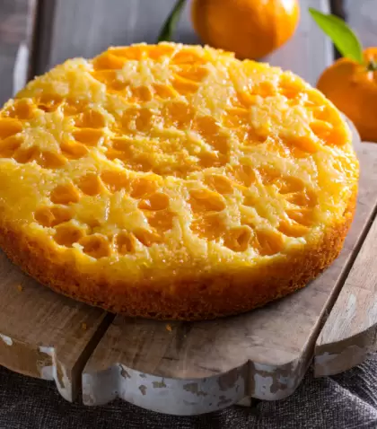 Torta invertida de mandarina