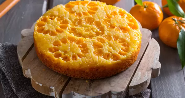 Torta invertida de mandarina