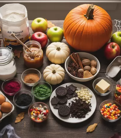 Los ingredientes m�s utilizados para preparar recetas tem�ticas de Halloween.