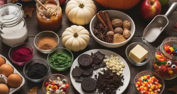 Los ingredientes m�s utilizados para preparar recetas tem�ticas de Halloween.