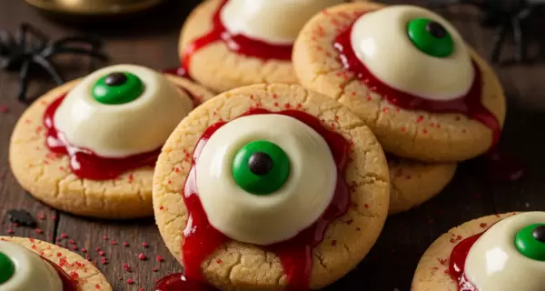 Galletas con forma de ojos sangrientos: una idea f�cil y divertida para tus recetas de Halloween.