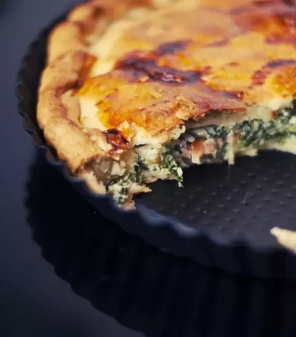 Tarta de espinaca liviana y fresca para el verano.