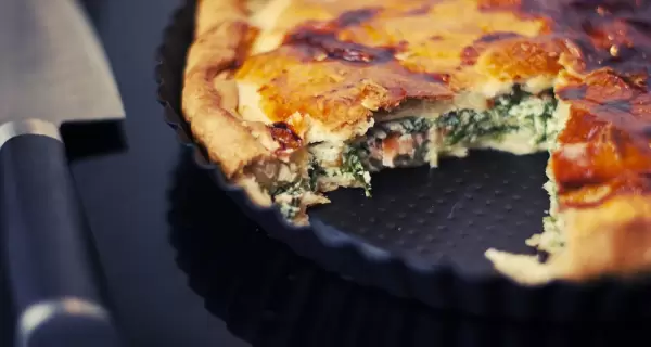 Tarta de espinaca liviana y fresca para el verano.