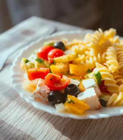 Ensalada de fideos fresca y rendidora