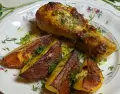 Pollo al horno con mostaza y miel, dorado y sabroso
