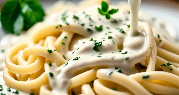 Salsa cremosa sin crema ni manteca con textura suave y homog�nea.