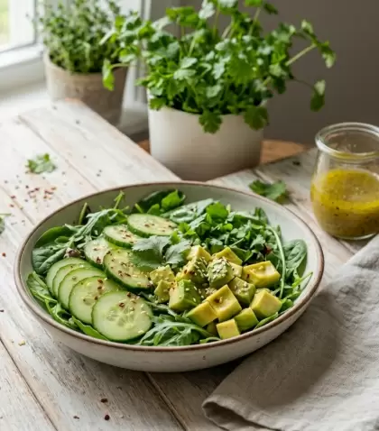 Ensalada Verde con Palta y Pepino